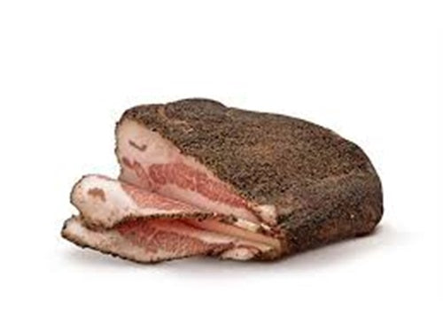 GUANCIALE en tres formatos: Pieza entera - Taco 500 grs.- Lonceado 200 grs.