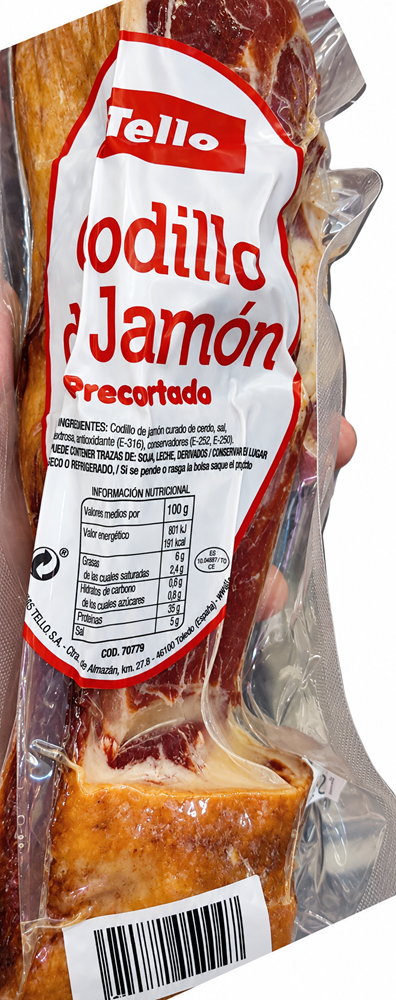 CODILLO DE JAMÓN CURADO PRECORTADO "TELLO"
