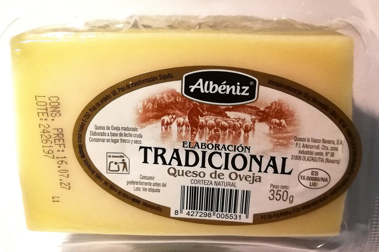 QUESO OVEJA TRADICIONAL MEDIA PIEZA MINI 350 GRAMOS "ALBENIZ"