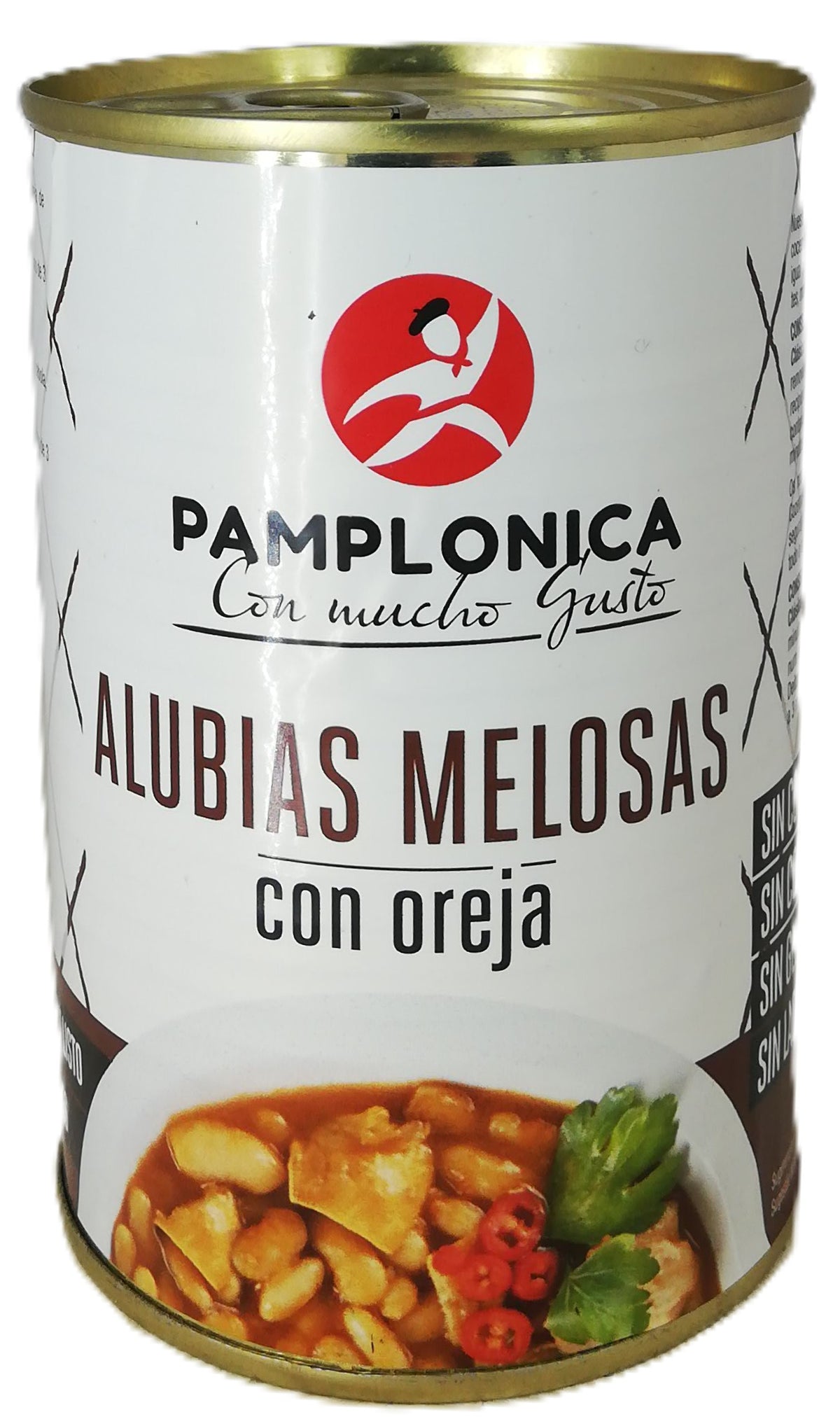 ALUBIAS MELOSAS CON OREJA LATA 420 GRS.- 1-2 RACIONES - PAMPLONICA
