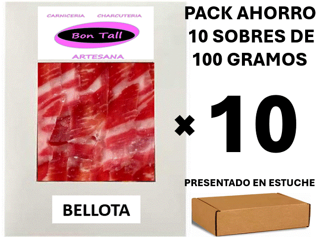 PALETA DE BELLOTA 100X100 IBÉRICA - LONCHEADA 100 gramos