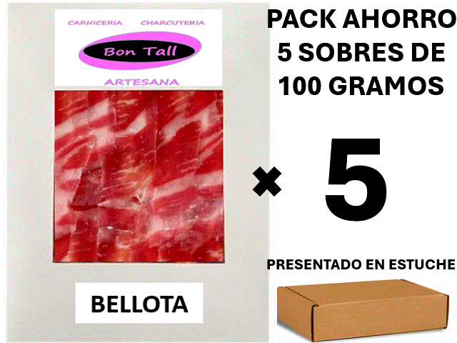 PALETA DE BELLOTA 100X100 IBÉRICA - LONCHEADA 100 gramos