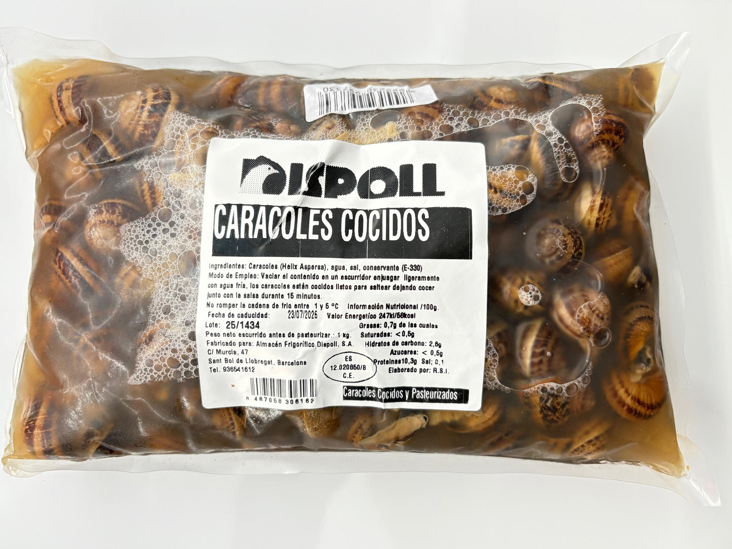 Caracoles limpios y cocidos bolsa de 1kg