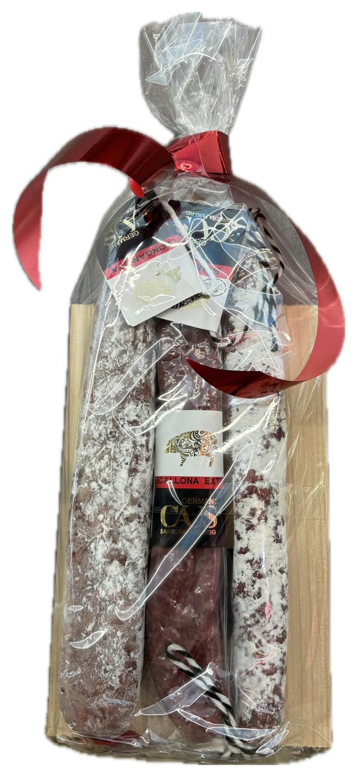 PACK LONGANIZA + SOMALLA + SECALLONA Germans Caus regalo tabla de madera
