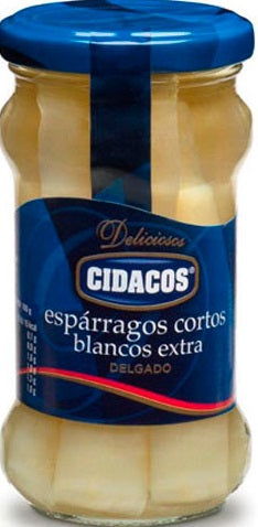 Esparragos Blancos cortos Cidacos en bote cristal