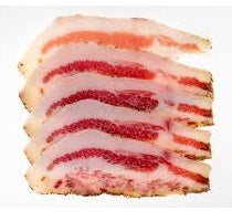 GUANCIALE en tres formatos: Pieza entera - Taco 500 grs.- Lonceado 200 grs.