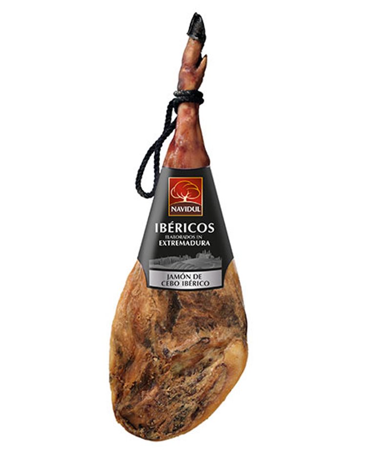 JAMÓN IBÉRICO NAVIDUL CON REGALO JAMONERA Y CUCHILLO