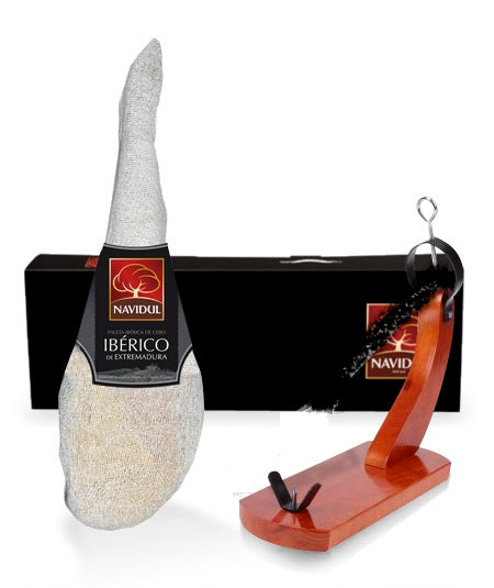 JAMÓN IBÉRICO NAVIDUL CON REGALO JAMONERA Y CUCHILLO