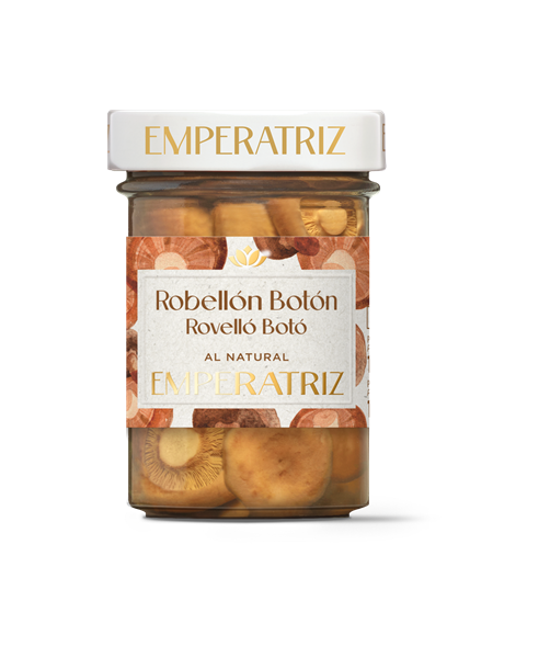 ROBELLONES SETAS BOTON AL NATURAL "EMPERATRIZ" TARRO DE CRISTAL 212ML.