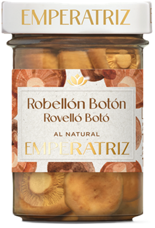 ROBELLONES SETAS BOTON AL NATURAL "EMPERATRIZ" TARRO DE CRISTAL 212ML.