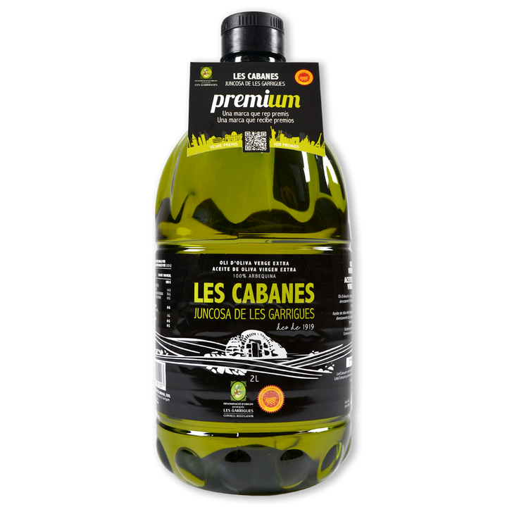ACEITE DE OLIVA VIRGEN EXTRA variedad ARBEQUINA "LES CABANES" DO Les Garrigues - Garrafa 2 litros