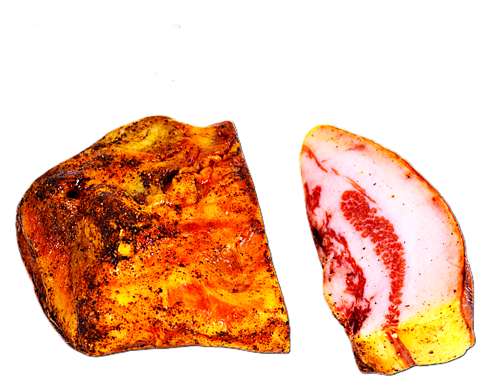 GUANCIALE TACO (Papada de cerdo curada y adobada con pimienta negra)
