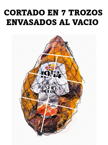JAMON DESHUESADO GRAN RESERVA DUROC 1954 EL POZO SERIE PLATA "pieza de 6 a 7 kilos
