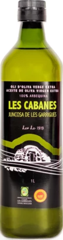 ACEITE DE OLIVA VIRGEN EXTRA variedad ARBEQUINA "LES CABANES" DO Les Garrigues -1 litro - Campaña 25/26