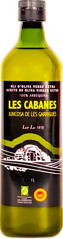 ACEITE DE OLIVA VIRGEN EXTRA variedad ARBEQUINA "LES CABANES" DO Les Garrigues - Botella 1 litro - Campaña 25/26