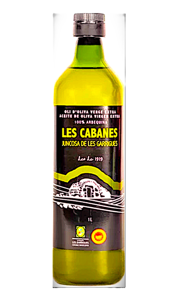 ACEITE DE OLIVA VIRGEN EXTRA variedad ARBEQUINA "LES CABANES" DO Les Garrigues - Botella 1 litro - Campaña 25/26