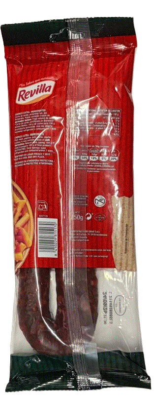 Chorizo Sarta PICANTE Artesano 100x100 Natural Extra REVILLA Soria 250 gramos