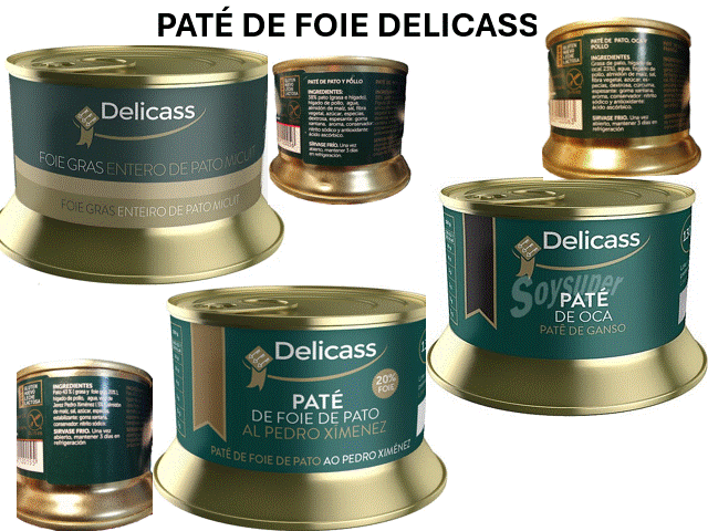 PATÉ "DELICASS" ESCOGE ENTRE 3 VARIEDADES DE PATO, DE OCA Y DE PATO AL PEDRO XIMENEZ