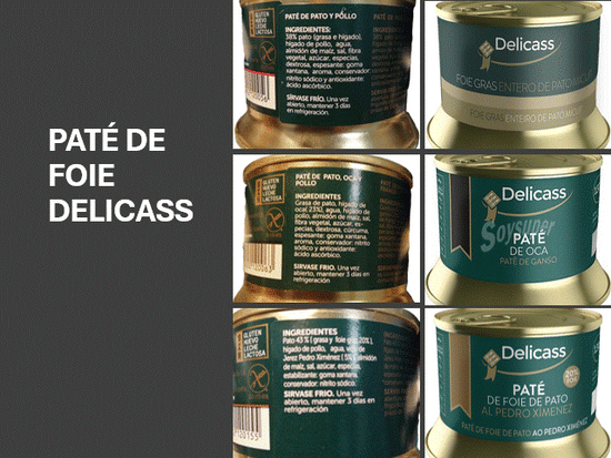 PATÉ "DELICASS" PACK DE 3 LATAS: DE PATO, DE OCA Y DE PATO AL PEDRO XIMENEZ