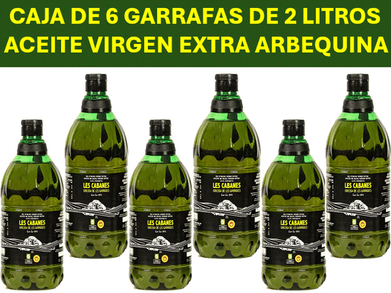 ACEITE DE OLIVA VIRGEN EXTRA variedad ARBEQUINA "LES CABANES" DO Les Garrigues - Garrafa 2 litros - Campaña 25/26