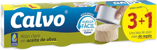 ATÚN CLARO CALVO  EN ACEITE DE OLIVA PACK 3+1  LATAS