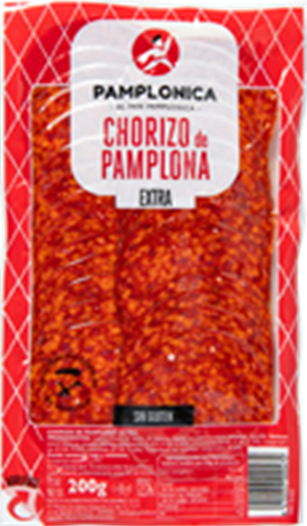 CHORIZO DE PAMPLONA LONCHEADO 200 GRAMOS MARCA PAMPLONICA