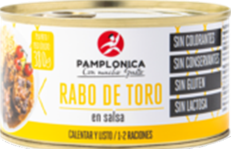 RABO DE TORO EN SALSA LATA 380 GRS.- 1-2 RACIONES- SIN CONSERVANTES - PAMPLONICA