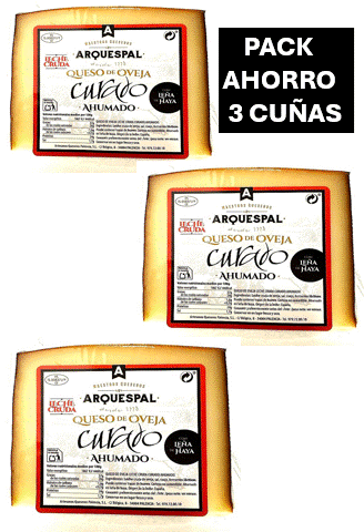 QUESO DE OVEJA LECHE CRUDA CURADO Y AHUMADO CON LEÑA DE HAYA - CUÑA 200 GRS- O PACK AHORRO DE 3 CUÑAS