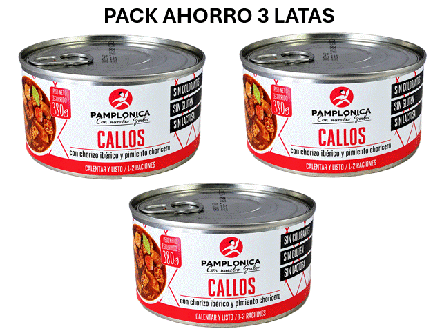 CALLOS CON CHORIZO IBÉRICO Y PIMIENTO CHORICERO LATA 380 GRS.- 1-2 RACIONES - PAMPLONICA