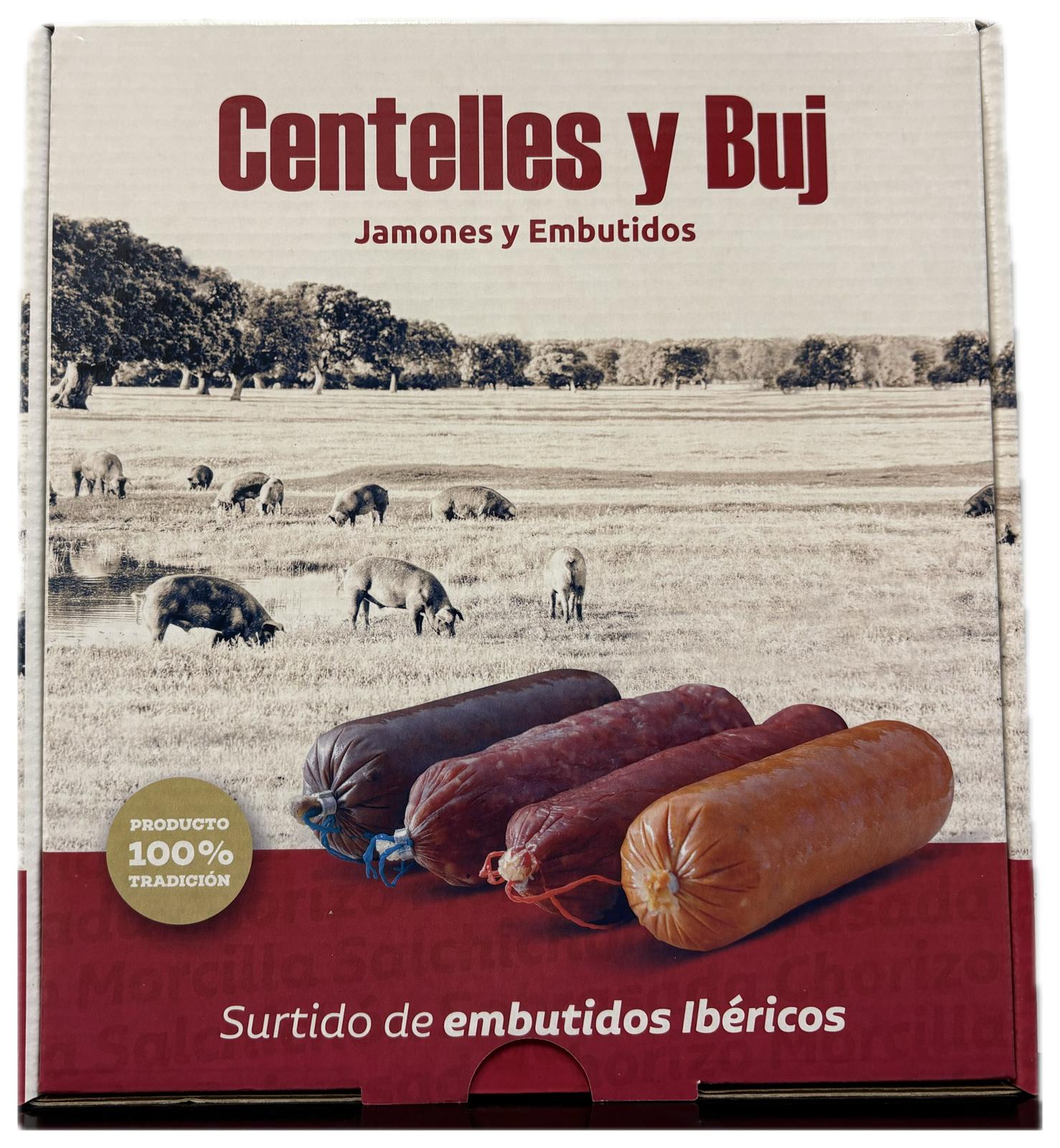 EMBUTIDOS Y PANCETA IBÉRICA DE JABUGO SURTIDO Chorizo, Salchichón, Morcilla y Panceta Ibérica (piezas de 250 gramos. total 1 Kilo)