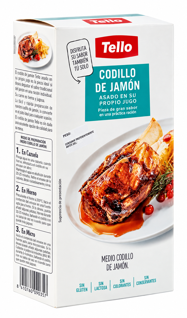 MEDIO CODILLO ASADO EN SU JUGO "TELLO"