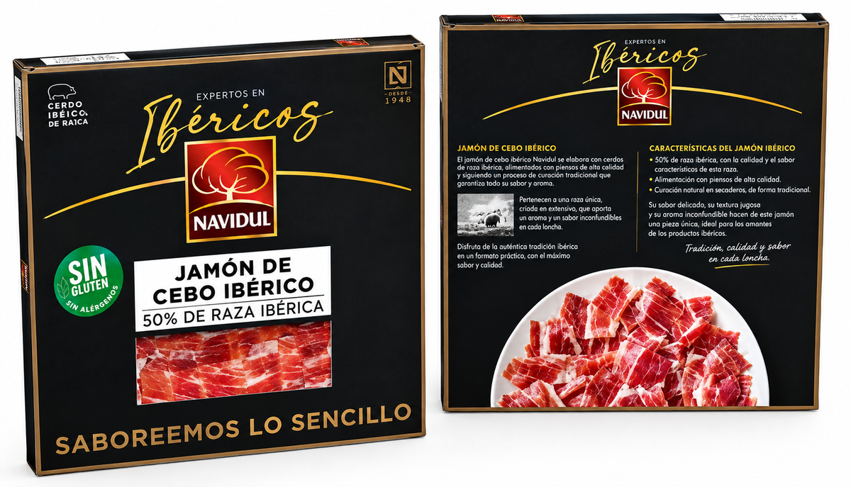 MALETIN DE JAMON IBERICO LONCHEADO NAVIDUL - 5 SOBRES DE 70 GRAMOS