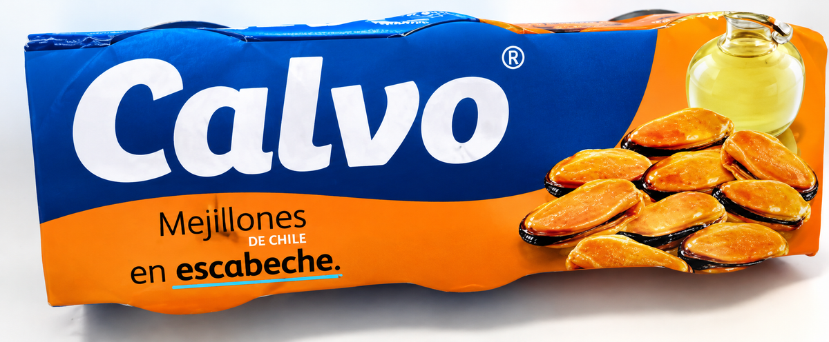 MEJILLONES EN ESCABECHE "CALVO" PACK DE 3 X 80 GRAMOS (TOTAL 240 GRS.)
