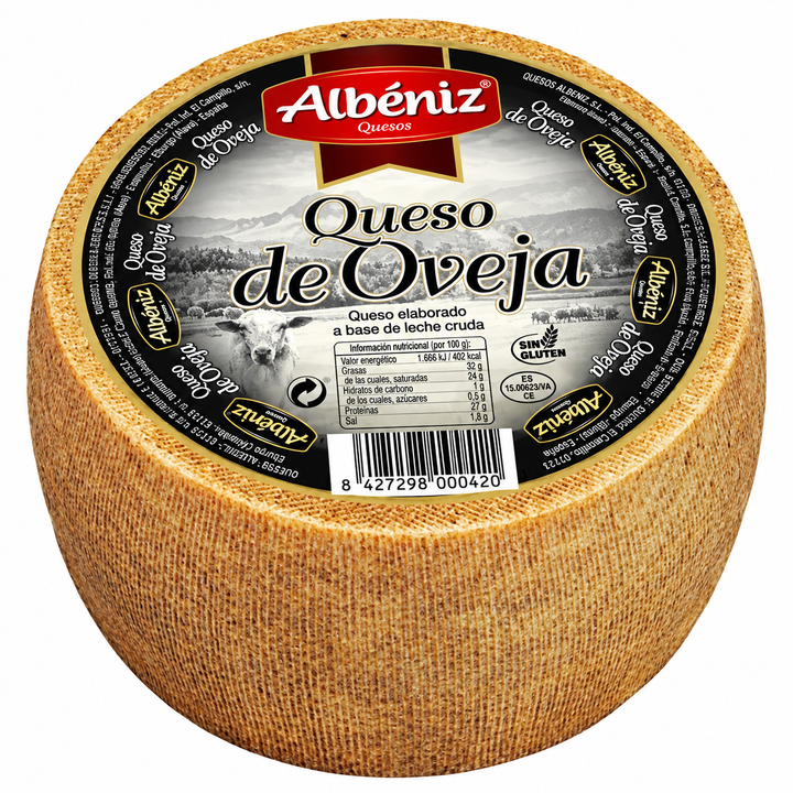 QUESO CURADO DE OVEJA "ALBENIZ" Navarra - pieza mini 760 gramos aproximado