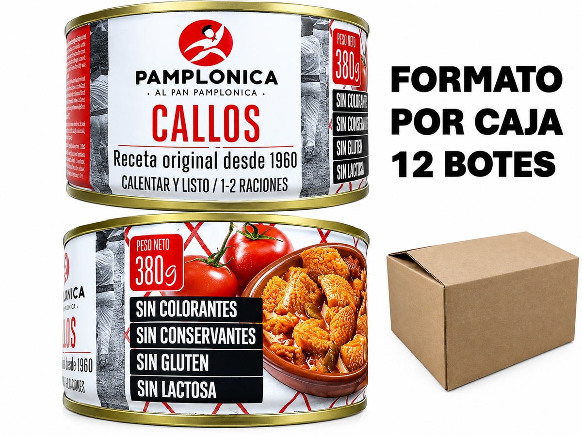 CALLOS EN SALSA, CAJA 12 LATAS DE  380 GRS. GRANDES CONSUMIDORES PAMPLONICA