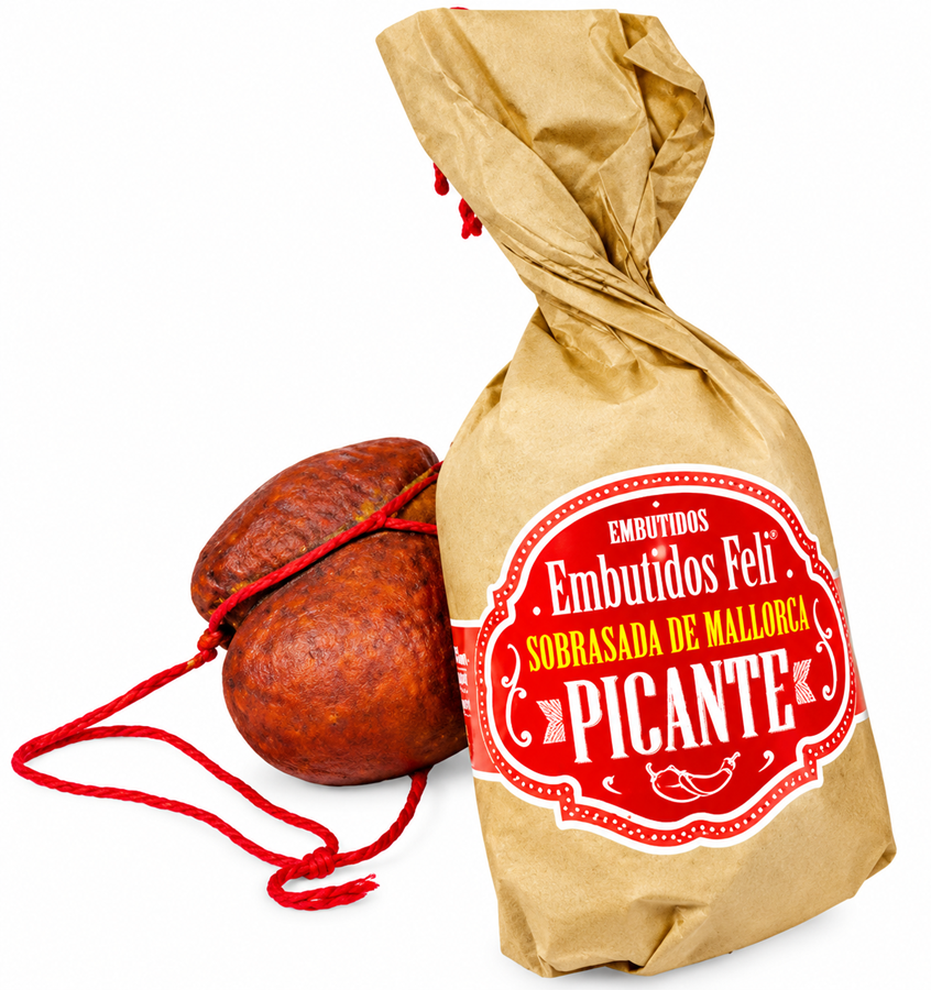 SURTIDO DE SOBRASADAS "ESPECIALIDADES  NORMAL, PICANTE, CERDO NEGRO" - BOLLO pieza 400/450 gramos.-