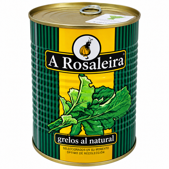 GRELOS EN LATA AUTÉNTICOS DE GALICIA A ROSALEIRA: en caja de 12 botes o por unidades