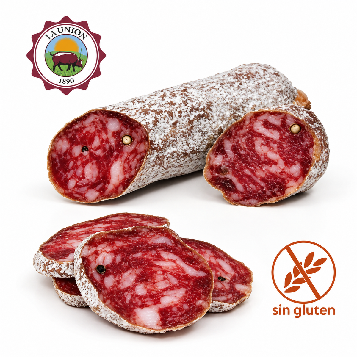 SALCHICHON IBÉRICO EXTRA ANDALUZ  . "EMBUTIDOS LA UNION" pieza de 250 gramos