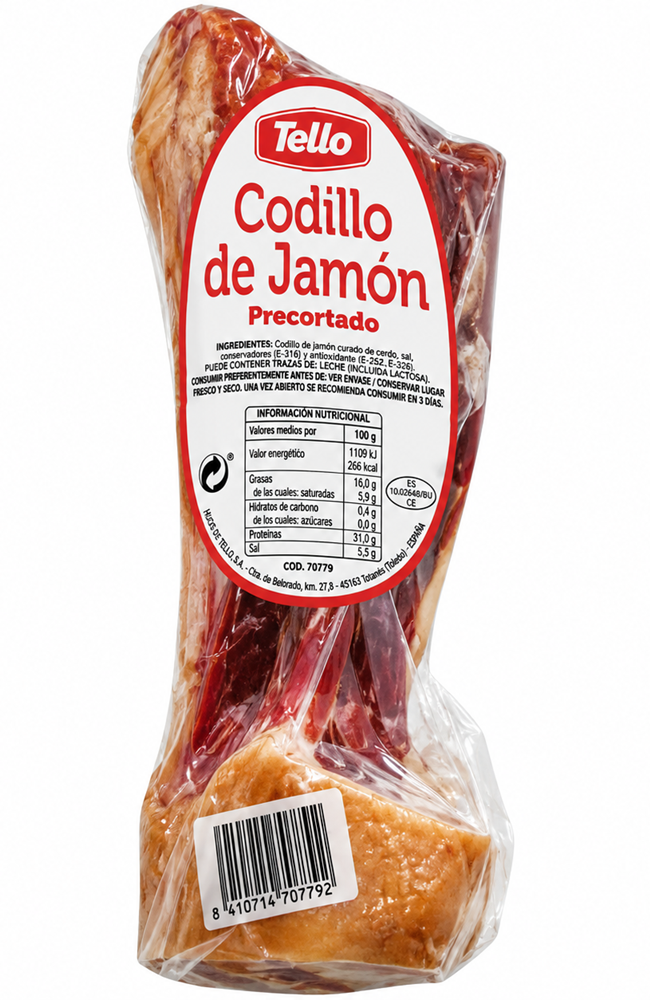 CODILLO DE JAMÓN CURADO PRECORTADO "TELLO"