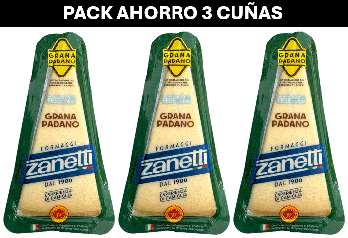 GRANA PADANO QUESO CUÑA 200 GRAMOS "ZANETTI" ITALIA