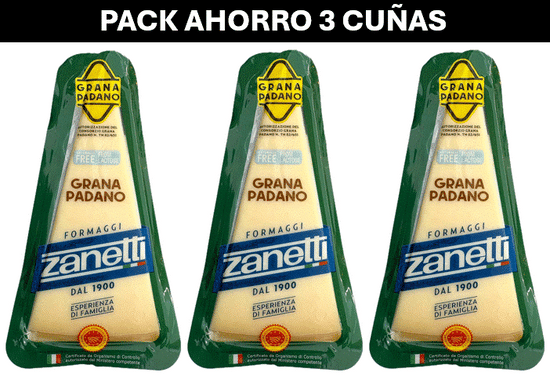 GRANA PADANO QUESO CUÑA 200 GRAMOS "ZANETTI" ITALIA