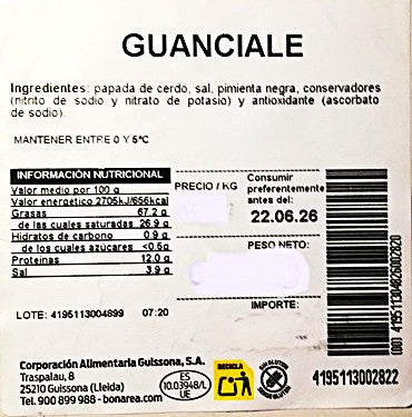 GUANCIALE TACO (Papada de cerdo curada y adobada con pimienta negra)