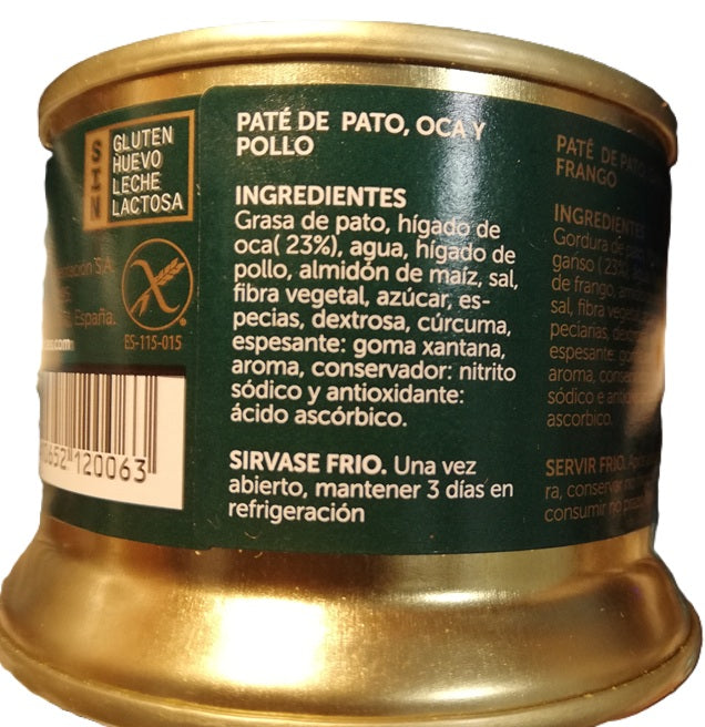 PATÉ "DELICASS" ESCOGE ENTRE 3 VARIEDADES DE PATO, DE OCA Y DE PATO AL PEDRO XIMENEZ