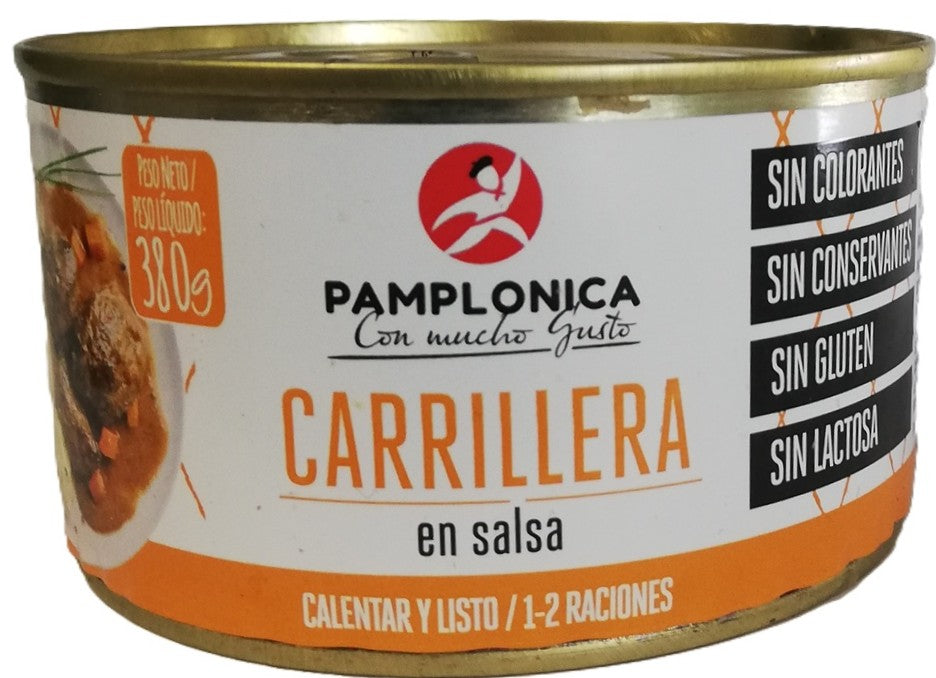 CARRILLERAS EN SALSA, LATA 380 GRS. - 1-2 RACIONES - SIN CONSERVANTES - PAMPLONICA