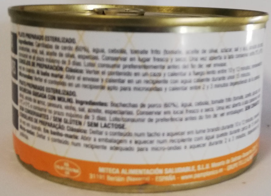 CARRILLERAS EN SALSA, LATA 380 GRS. - 1-2 RACIONES - SIN CONSERVANTES - PAMPLONICA