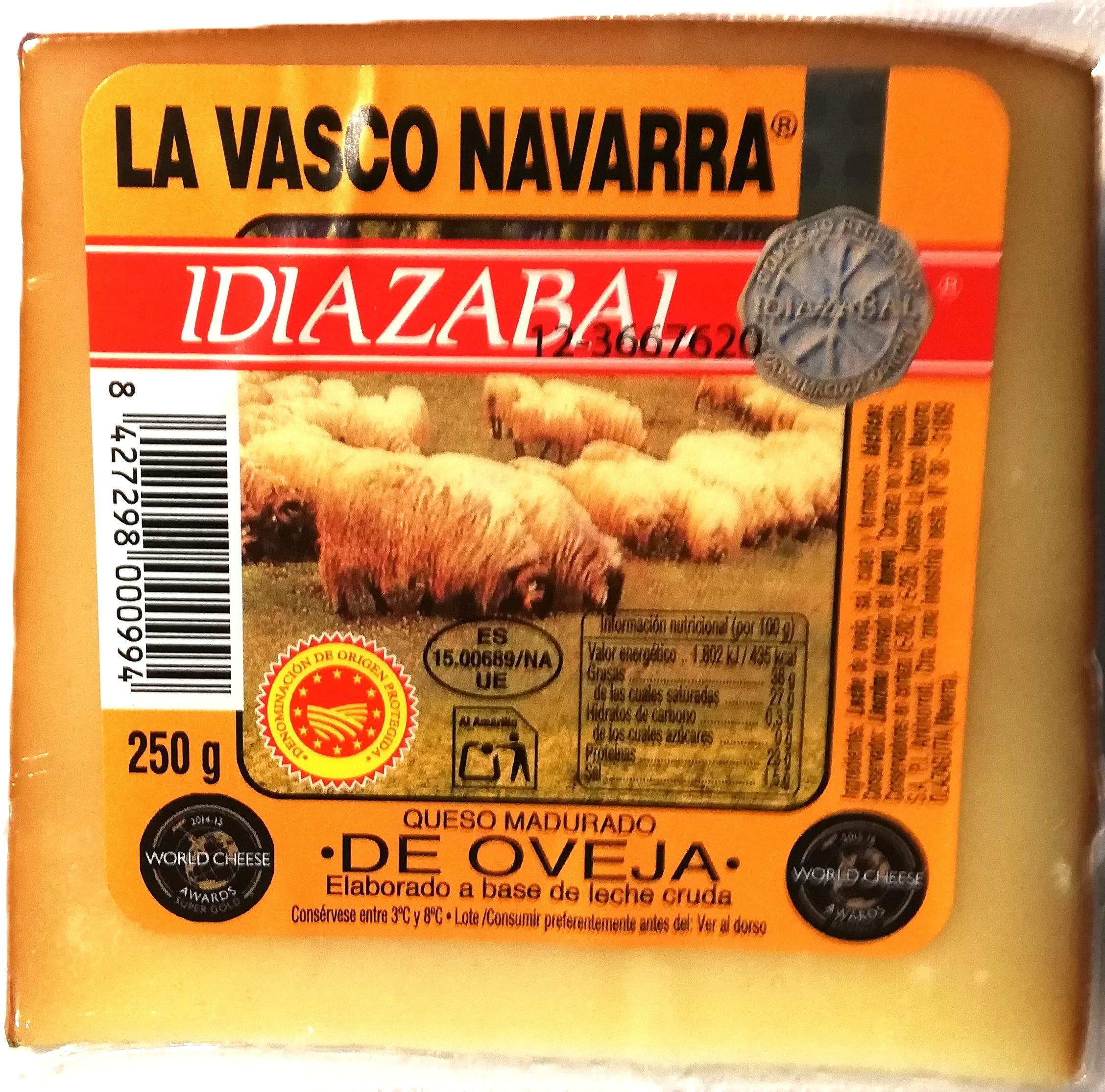 QUESO IDIAZABAL OVEJA AHUMADO CUÑA 250 GRAMOS "LA VASCO NAVARRA"