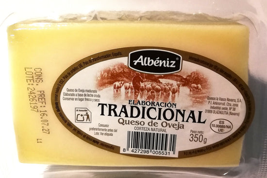 QUESO OVEJA TRADICIONAL MEDIA PIEZA MINI 350 GRAMOS "ALBENIZ"