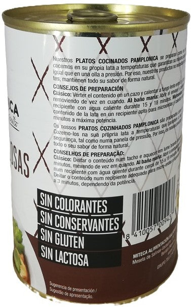 ALUBIAS MELOSAS CON OREJA LATA 420 GRS.- 1-2 RACIONES - PAMPLONICA