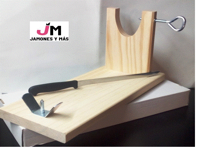 JAMONERA BANQUETA CON CUCHILLO JAMONERO