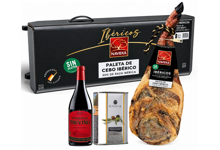 PALETA IBÉRICA NAVIDUL DE + 5 KGS. CON LOTE DE PRODUCTOS - CAMPAÑA 2026/27